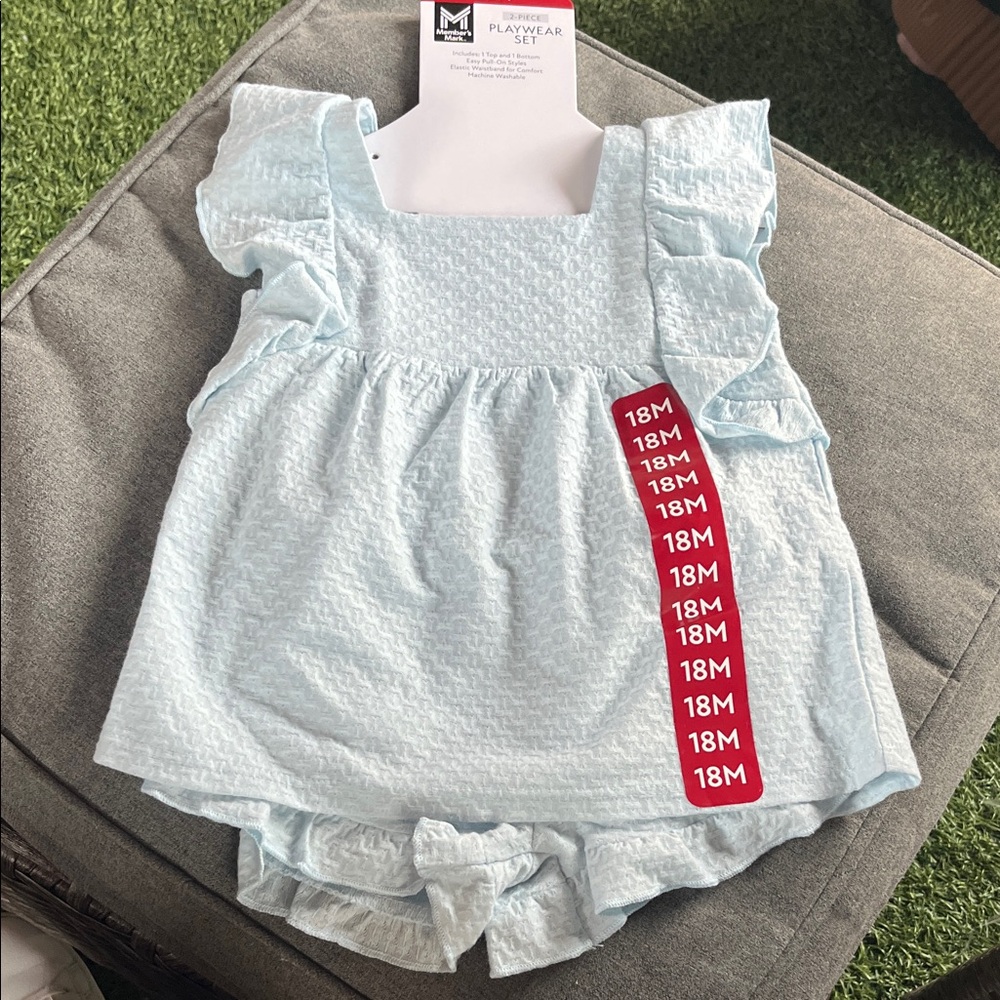 Light Blue Ruffled Baby 2 piece